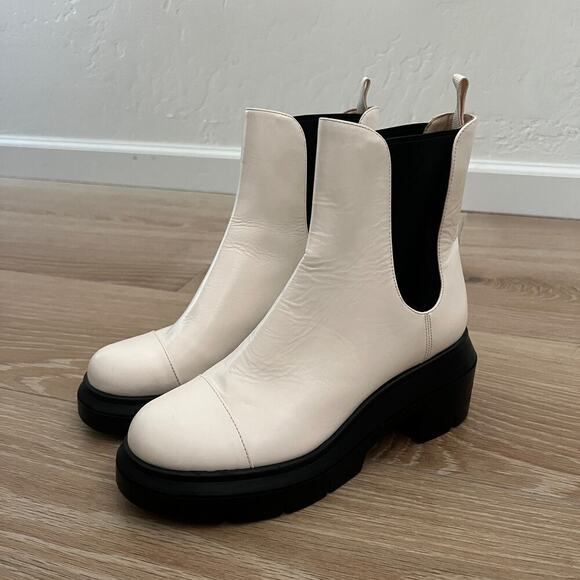 Stuart Weitzman Shoes - NEW $595 Stuart Weitzman Norah Chelsea Leather Chunky Lug Sole Platform Boots